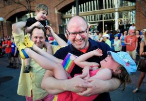 Supporters celebrate as Minnesota legalizes gay marriage.